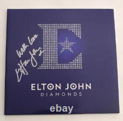Sir Elton John Signé Autographe Album Vinyl Record Diamants Très Rare! Jsa Coa