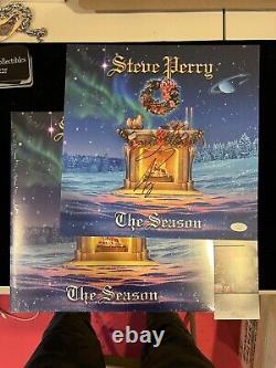 Steve Perry a signé l'insert en vinyle de Noël autographié, La Saison du Voyage, Jsa Coa.
