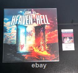 Sum 41 Ciel X Enfer 3 Couleur Écrasement COA Signé Autographié Disque Vinyle #/500
