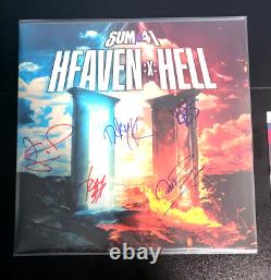 Sum 41 Ciel X Enfer 3 Couleur Écrasement COA Signé Autographié Disque Vinyle #/500