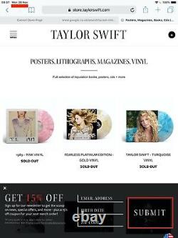 Taylor Swift Hand Signé Sans Peur Platinum Edition Vinyl Autograph 2x Gold Rsd