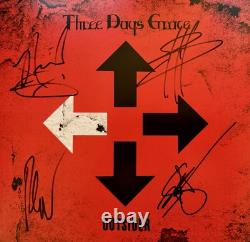 Three Days Grace Matt, Neil, Barry et Brad, album vinyle dédicacé et autographié, avec certificat d’authenticité JSA