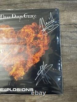 Three Days Grace VINYLE LP Explosions SIGNÉ Autographié PAR TOUS LES MEMBRES