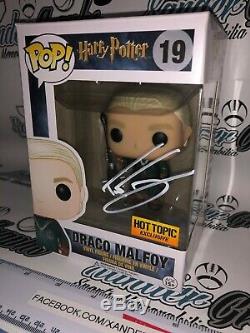 Tom Felton Draco Malfoy Harry Potter Autographié Funko Pop-bas Coa Beckett