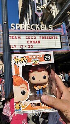 Toy Story Woody Conan Funko Pop! Sdcc 2019 Prêt À Expédier! Pop Signé Par Conan