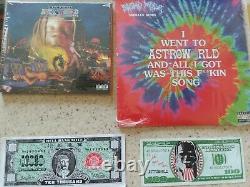Travis Scott Astroworld Lp Vinyl CD Signé Lithographie Lenticulo Tour Money Bag
