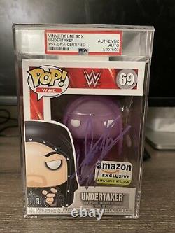 Undertaker Signé Funko Pop Psa Amazon Exclusive Gitd Glow Autograph Purple Wwe
