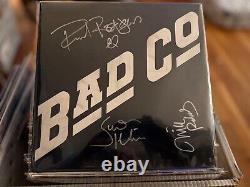 VENTE ! Disque vinyle signé/autographié par Bad Company avec certificat d'authenticité Rodgers Kirke Ralphs