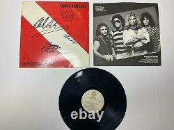 Van Halen Diver Down Signé Lp Original Vinyl All 4 Eddie Very Rare Autographié