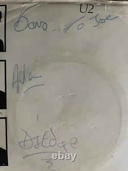 Vintage U2 Signé Autographié 1980 I Will Follow Vinyle Disque Lp Single Coa Loa