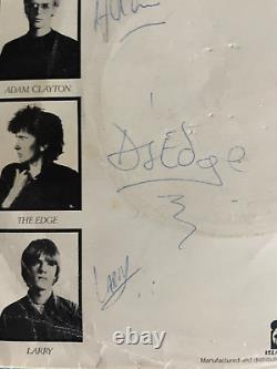 Vintage U2 Signé Autographié 1980 I Will Follow Vinyle Disque Lp Single Coa Loa