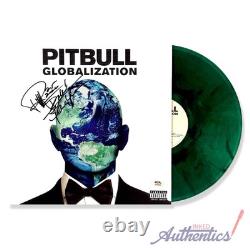 Vinyle LP Globalization signé et dédicacé par Pitbull, authentifié PSA/DNA