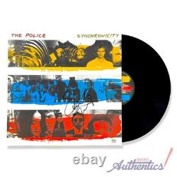 Vinyle LP Synchronicity dédicacé et autographe de Stewart Copeland, The Police, PSA/DNA
