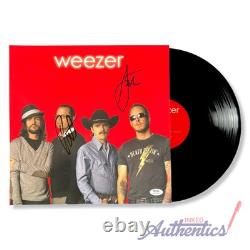 Vinyle LP Weezer (album rouge) signé et autographe par Weezer, authentifié par PSA/DNA