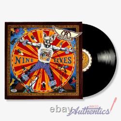 Vinyle LP signé d'Aerosmith Nine Lives authentifié par PSA/DNA