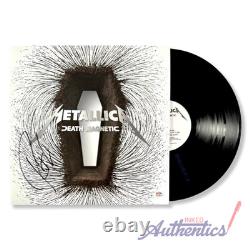 Vinyle LP signé et autographe de Metallica Death Magnetic authentifié par PSA/DNA