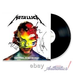 Vinyle LP signé et autographe de Metallica Hardwired. To Self Destruct PSA/DNA