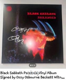 Vinyle Paranoid de Black Sabbath signé et autographié par Ozzy Osbourne