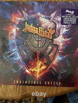 Vinyle pourpre LP scellé neuf Judas Priest avec autographe et signature de l'Invincible Shield