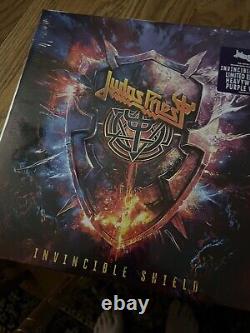 Vinyle pourpre LP scellé neuf Judas Priest avec autographe et signature de l'Invincible Shield