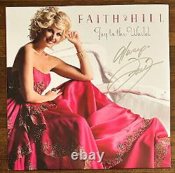 Vinyle rose AUTOGRAPHIÉ Faith Hill Joy To The World Christmas LP SIGNED INHAND #1