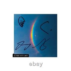 Vinyle rose LP COLDPLAY Moon Music + Carte d'art SIGNÉE AUTOGRAHÉE en prévente