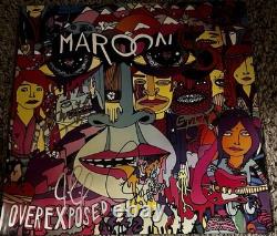 Vinyle signé dédicacé Maroon 5 Adam Levine + 4 Loa Beckett Bas Surexposé