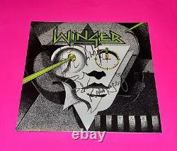 Winger X4 Bande Signée Autographée Winger Green Colored Vinyl Lp Exact Prof
